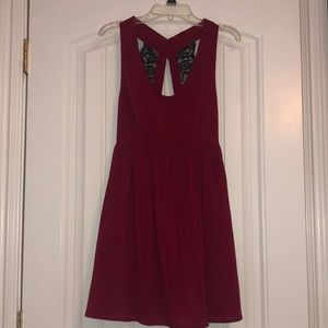 A-line mini dress. Magenta. Size XS